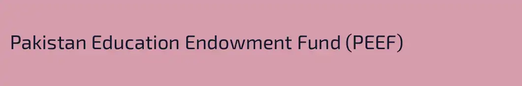 Pakistan Education Endowment Fund (PEEF)